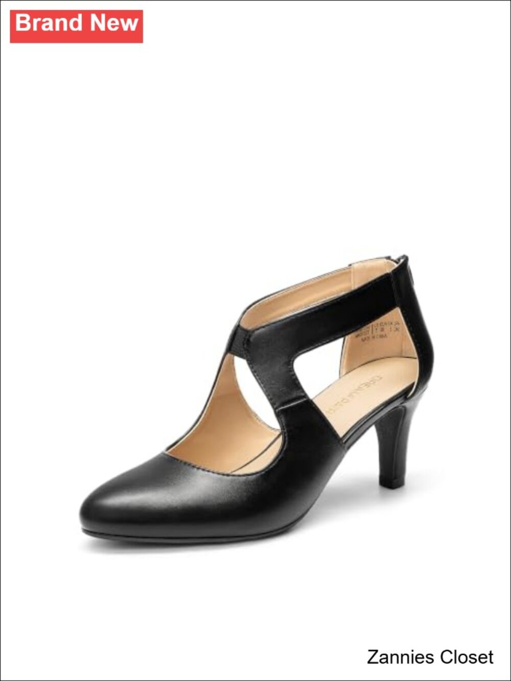 ✨ DREAM PAIRS Women's Pointed Toe Kitten Heels Pumps Faux Leather Formal Dress